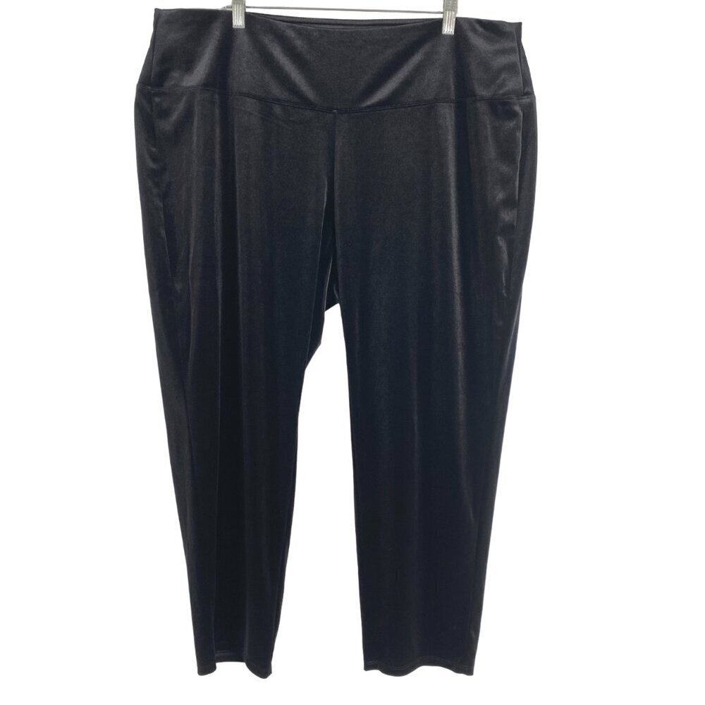 J. Jill Wearever Collection‎ Velvet 3X Pants Black Slim Ankle Pull On PT-2157